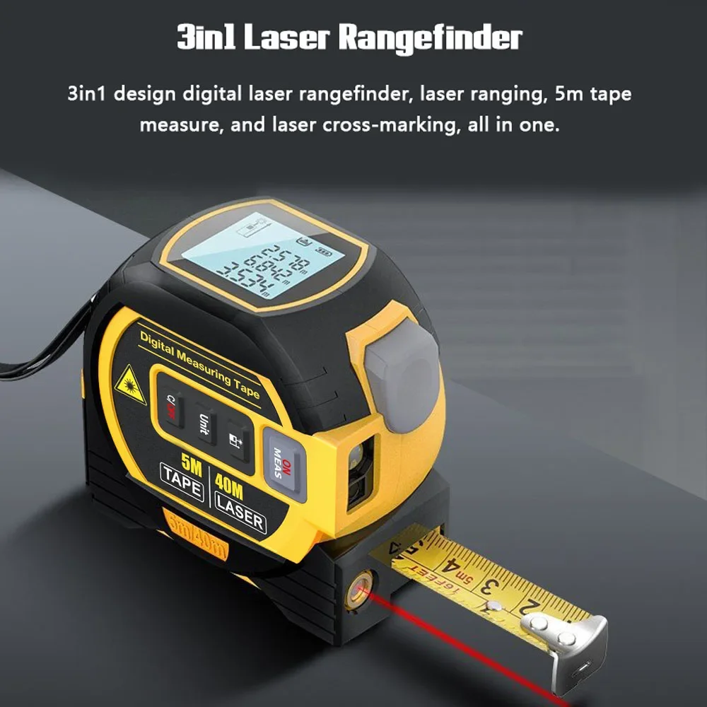 Industrial Laser Rangefinder - Arka işık mesafe ölçer bina ölçüm
