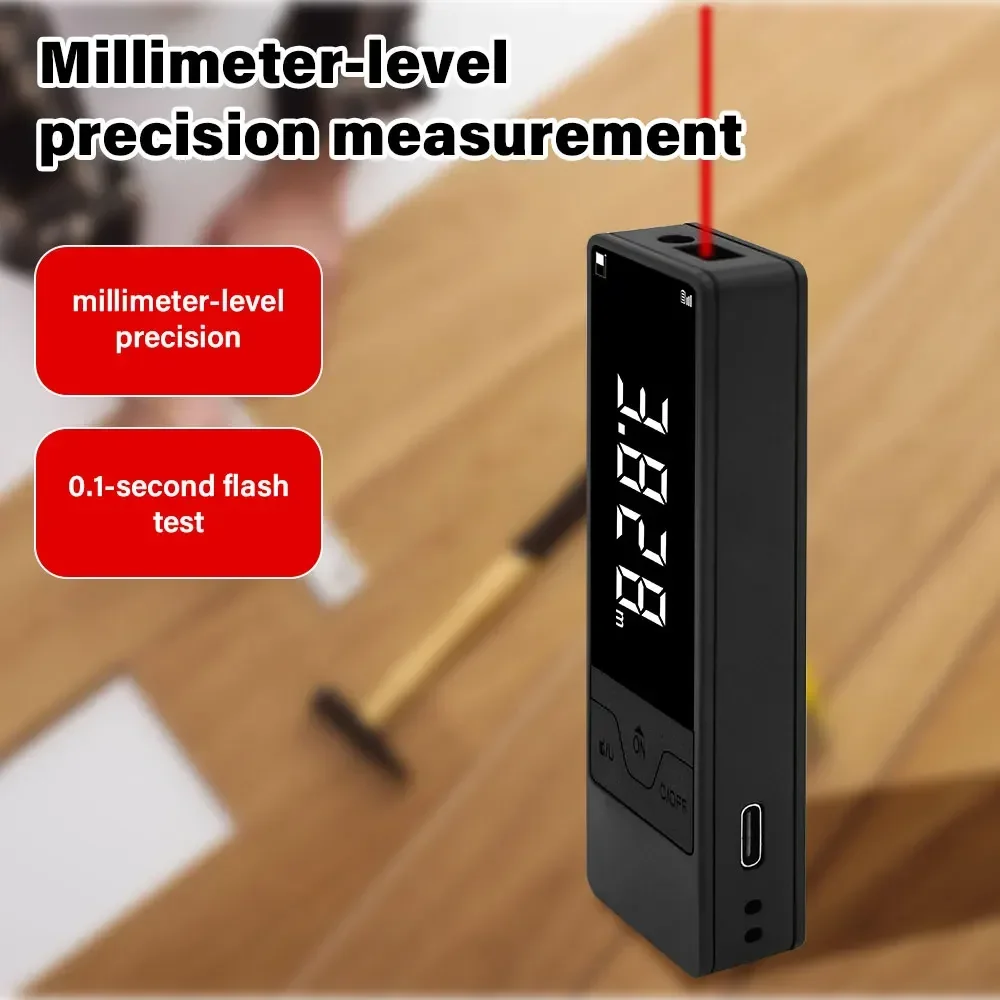 Industrial Laser Rangefinder - LCD Ekranlı, USB ile Şarj Edilebilen