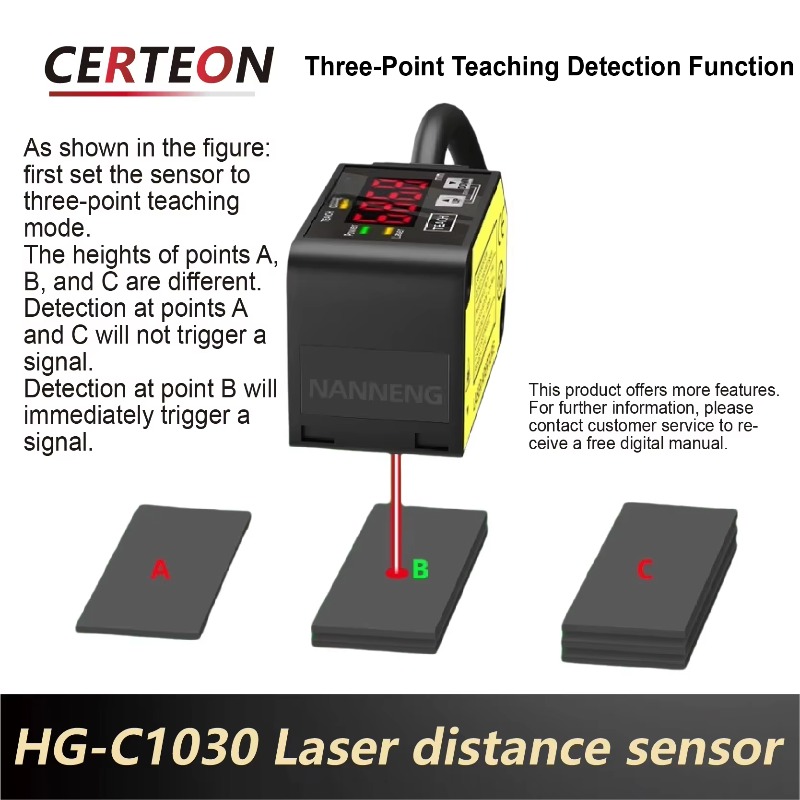 Industrial Laser Measurement - HG-C1030 Lazer Mesafe Sensörü, Analog Çıkışlı,