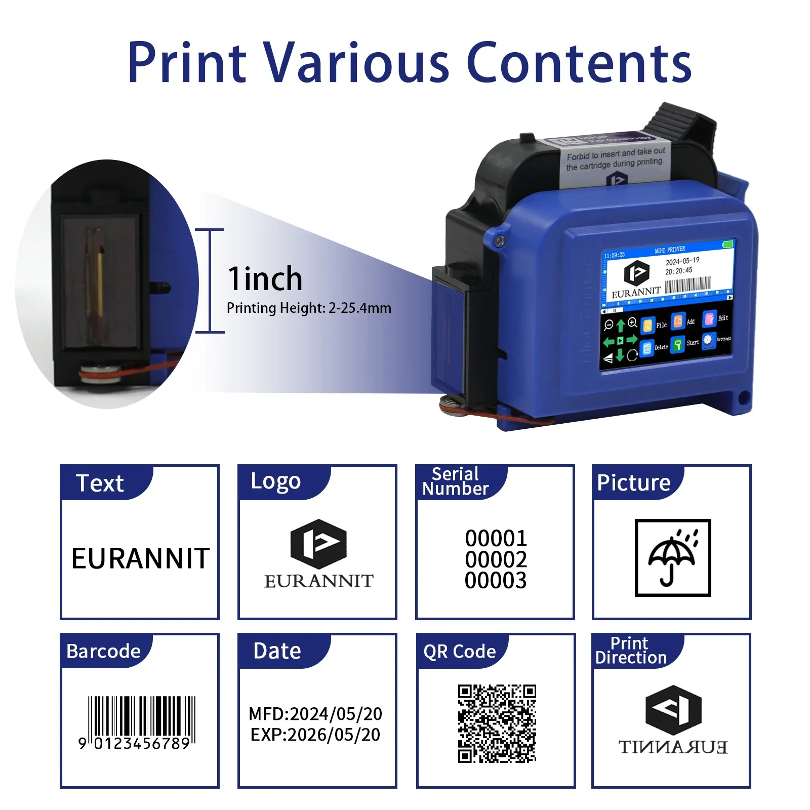 EURANNIT E11 25.4mm/1 inç Taşı - Industrial Laser Printing Machine incelemesi ve fiyatı